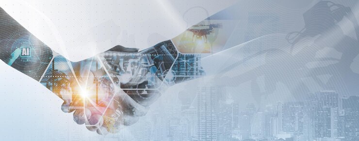 Industria global conceptManager Ai Ingeniero Técnico Industrial robótica de trabajo y control