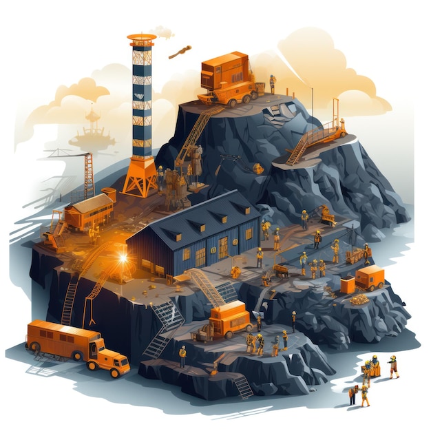 Industria minera del carbón vectorial