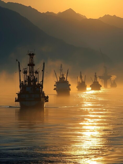 Industria de refinación de petróleo en el océano