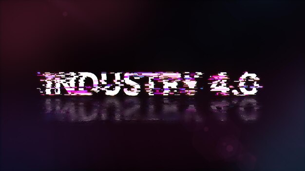 Industria de renderización 3D 40 texto con efectos de pantalla de fallas tecnológicas