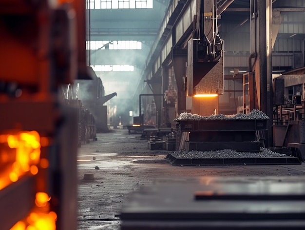 Foto industrial furnace in steel mill