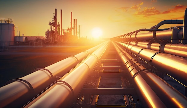 Industrie Pipeline- oder Rack-Transport Petrochemische Gas- und Ölverarbeitungsfabrik Rack Generative KI