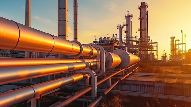 Industrie Pipeline Transport Petrochemie Gas- und Ölverarbeitungsausrüstung Stahlrohranlage Generative KI