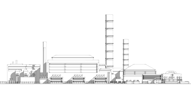 Industrieanlage mit Rohren, Draufsicht, Stadtfabrik, Gebäudearchitektur