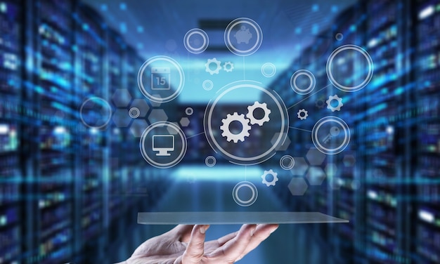 Industrielle Integration Automatisierung Modernisierung Geschäftsinternetkonzept