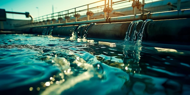 Industrielle Kläranlage reinigt Wasser vor der Einleitung