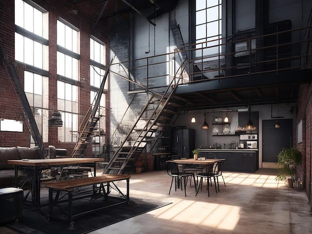 Industrielle Loft-Vibes Generative Ai