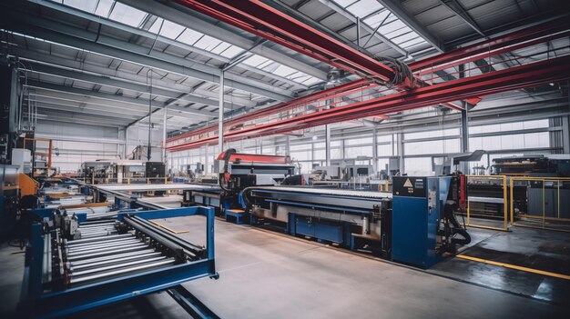 Industrielle Präzision Ein Fabrikboden mit CNC-Automatisierungs-Pallet-Systemen Bogenschweißmaschinen