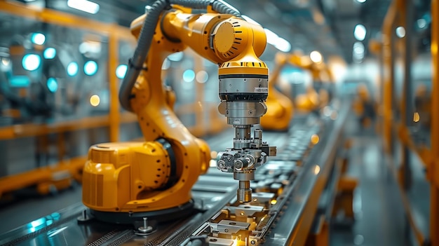 Industrieller Roboterarm in einer Hightech-Engineering-Einrichtung