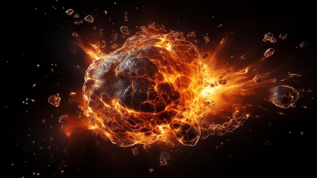 Foto inferno entfesselt faszinierende feuerkugel-explosion in isolation ar 169