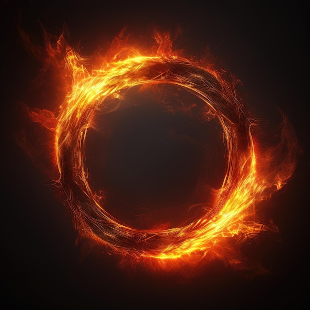Inferno löste in einer geheimnisvollen Dunkelheit einen faszinierenden Schauspiel von einem rotierenden Feuerring aus