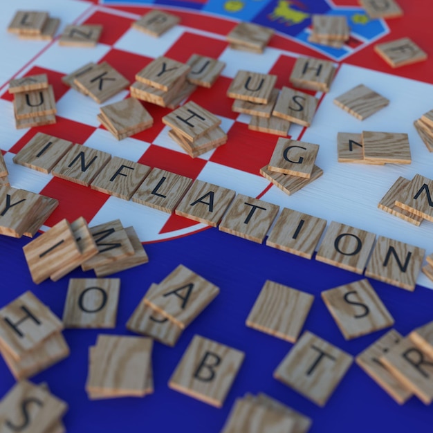 La inflación en Croacia con las letras de Scrabble