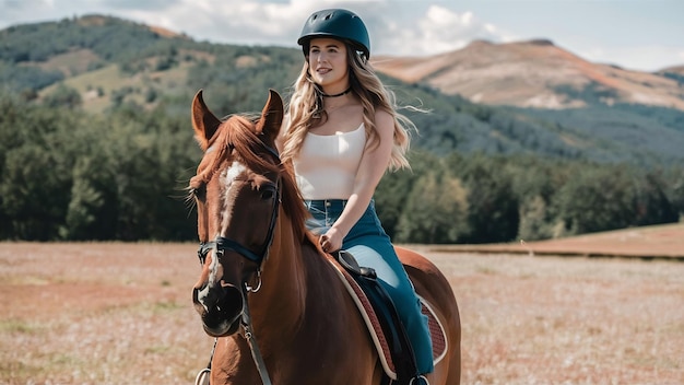 Influencer montado en un caballo