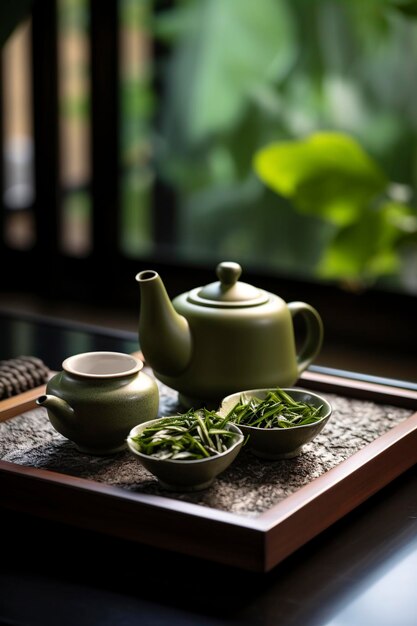 Foto influência asiática chá oolong taiwanês