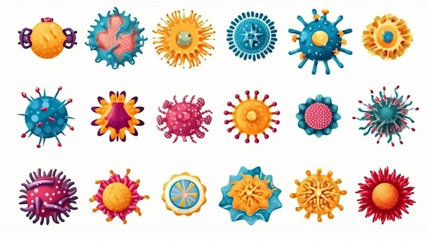 Foto influenza-covid19-virusstämme und coronavirus generative ki-pandemiegesundheit