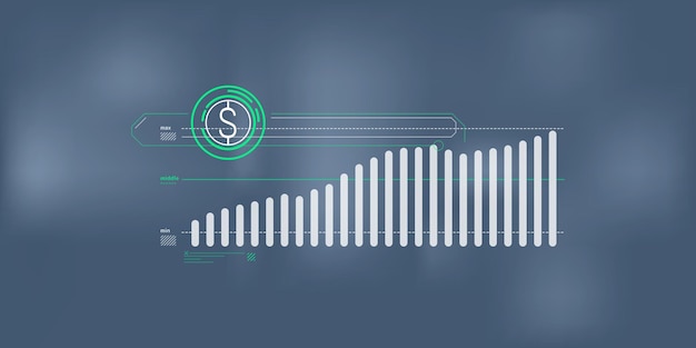 Foto infografía abstracta del aumento del tipo de cambio del dólar