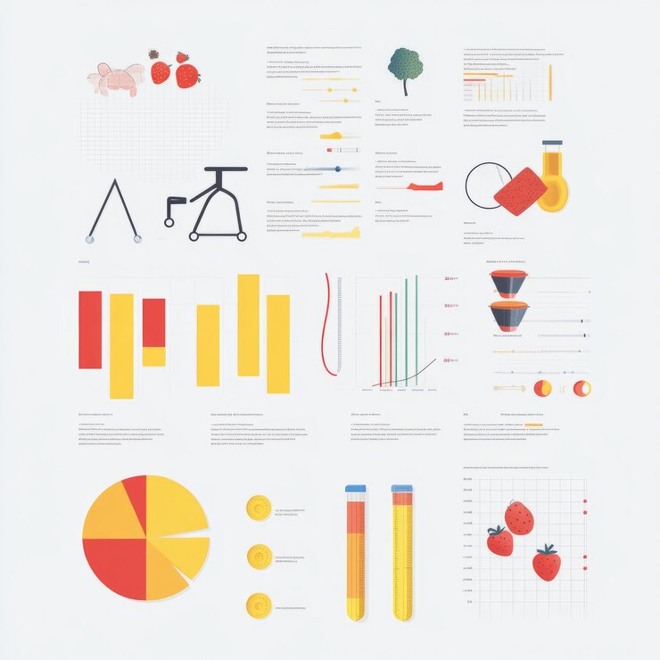 Foto infografía colorida con gráficos, gráficos e íconos que ilustran diferentes puntos de datos relacionados con varios temas
