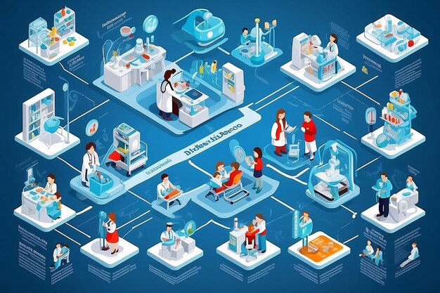 Foto infografia de doenças infantis ilustração de vetores isométricos