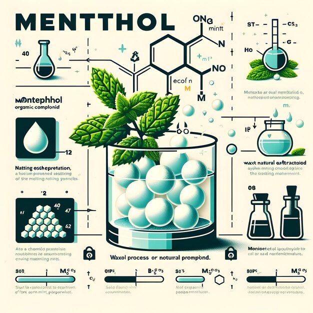 Infografia de inspiração Poster de planta de árvore de erva mentol com folhas e detalhes