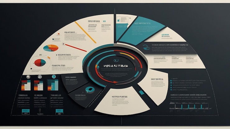 Foto infografía de diagrama circular plano