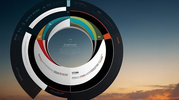 Foto infografía de diagrama circular plano