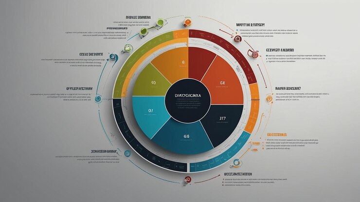 Foto infografía de diagrama circular plano
