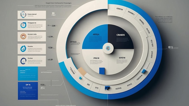 Foto infografía de diagrama circular plano