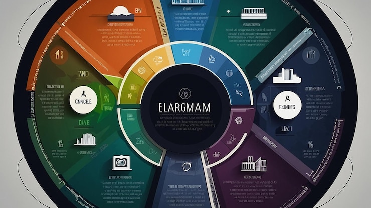 Foto infografía de diagrama circular plano