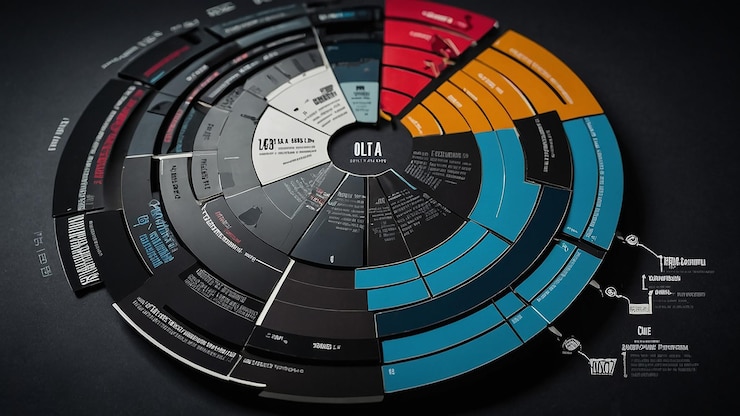 Foto infografía de diagrama circular plano