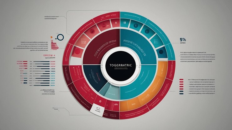 Foto infografía de diagrama circular plano