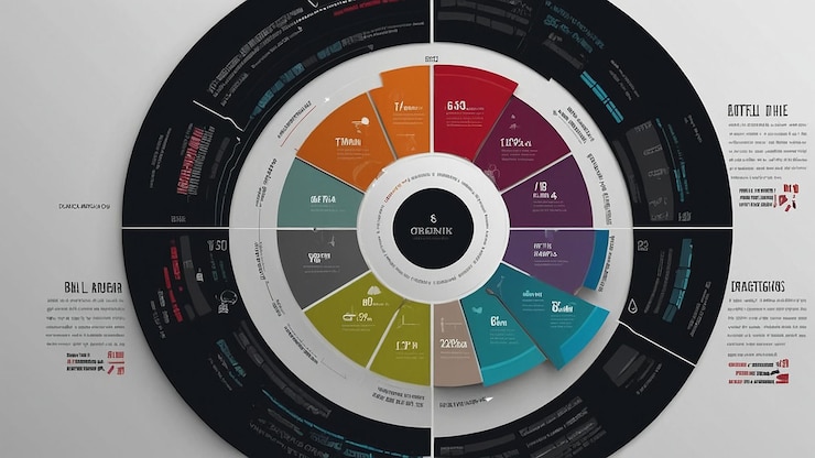 Foto infografía de diagrama circular plano
