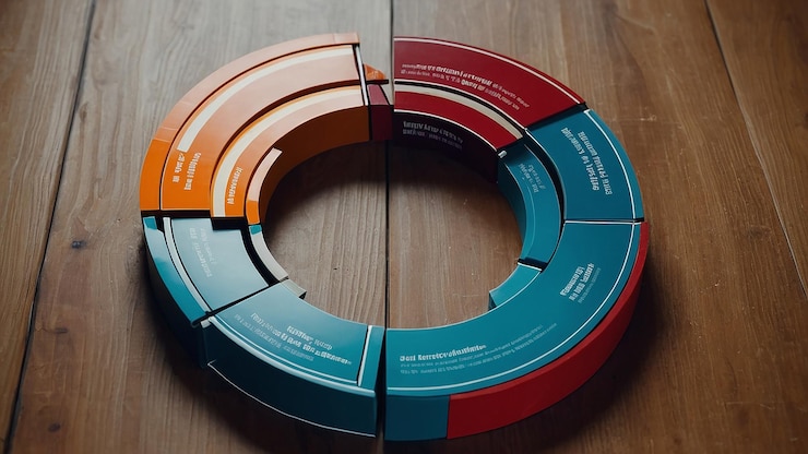 Foto infografía de diagrama circular plano