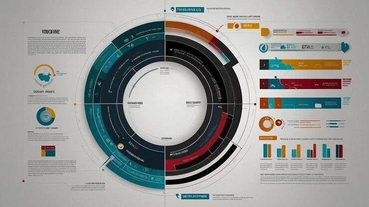 Foto infografía de diagrama circular plano