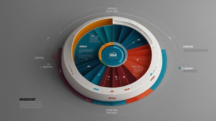 Foto infografía de diagrama circular plano