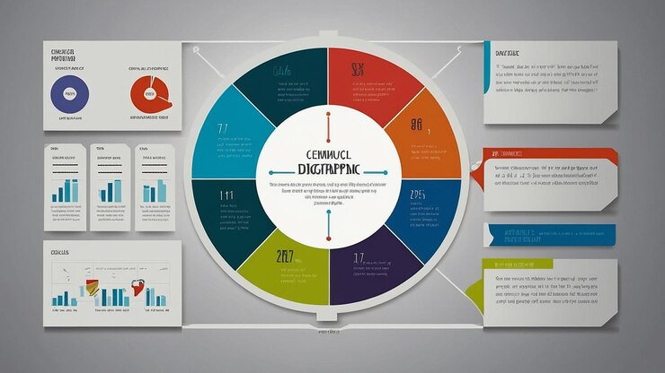 Foto infografía de diagrama circular plano