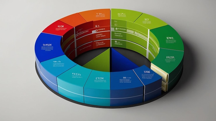 Foto infografía de diagrama circular plano