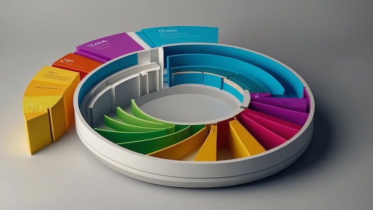 Foto infografía de diagrama circular plano