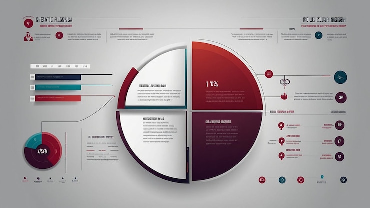 Foto infografía de diagrama circular plano