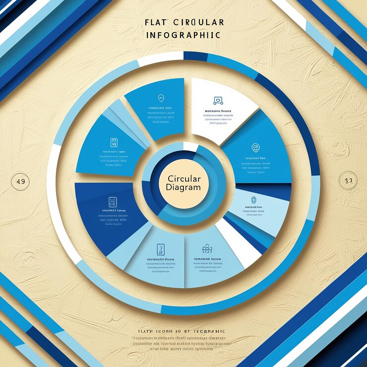 Foto infografía de diagrama circular plano