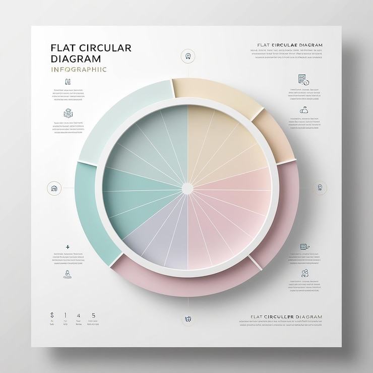 Foto infografía de diagrama circular plano
