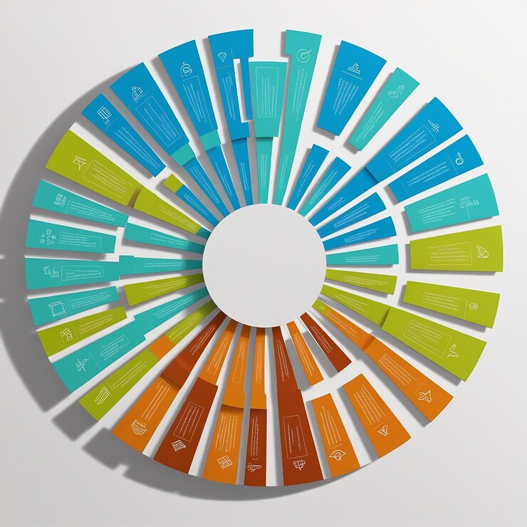 Foto infografía de diagrama circular plano