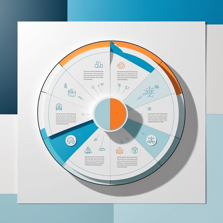 Foto infografía de diagrama circular plano