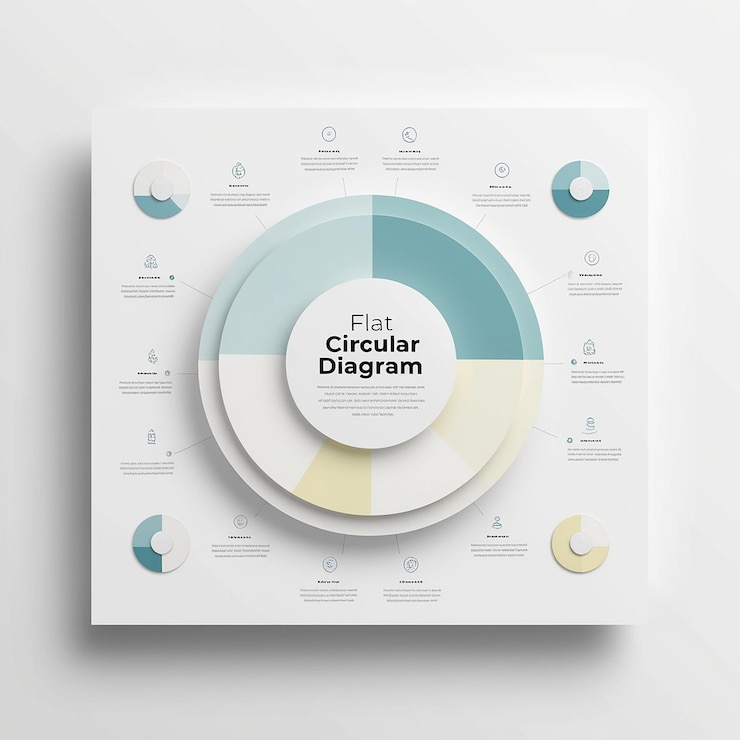 Foto infografía de diagrama circular plano
