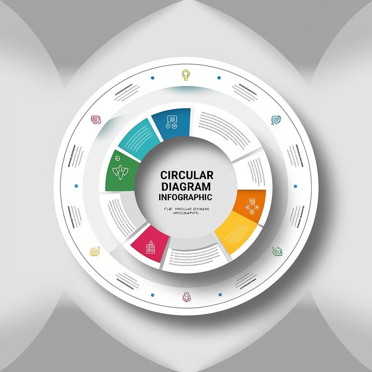 Foto infografía de diagrama circular plano