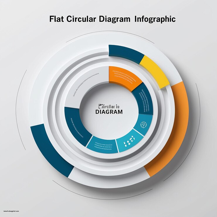 Foto infografía de diagrama circular plano
