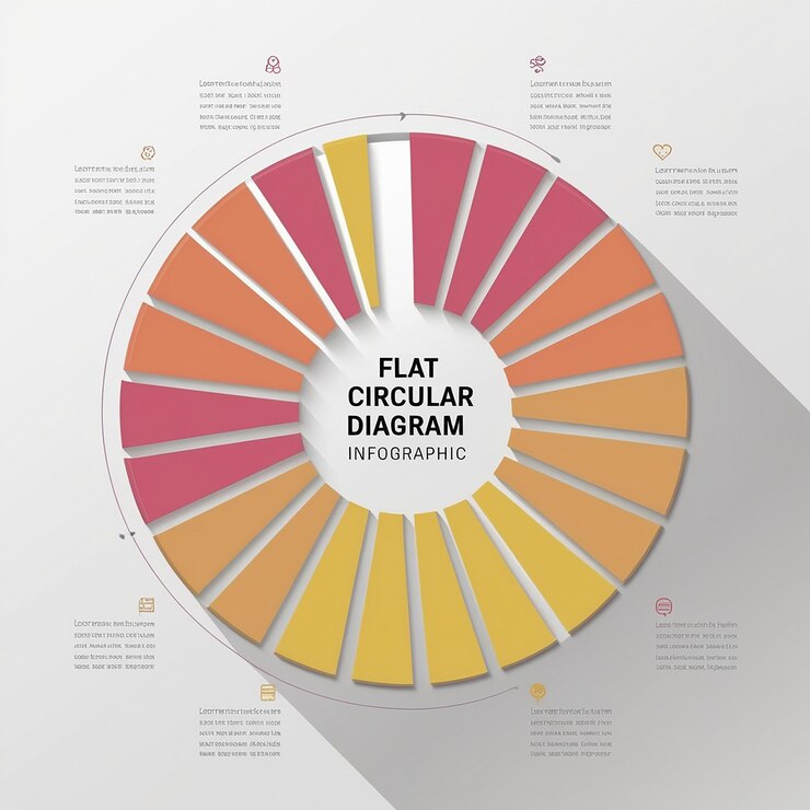 Foto infografía de diagrama circular plano