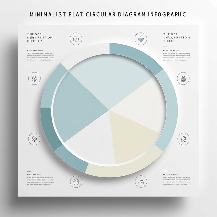 Foto infografía de diagrama circular plano