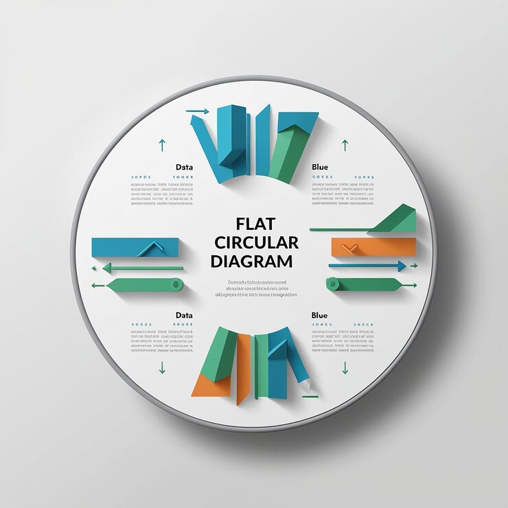 Foto infografía de diagrama circular plano