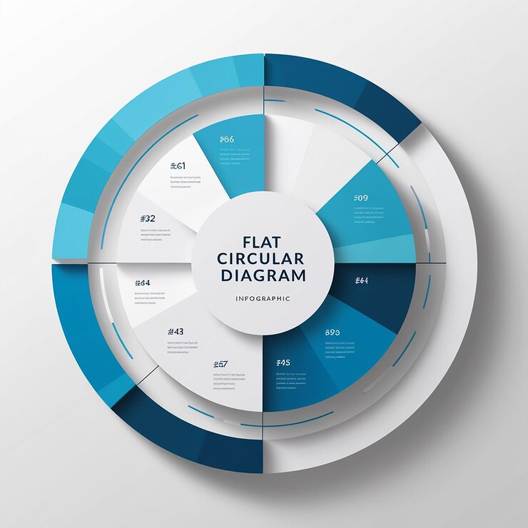 Foto infografía de diagrama circular plano