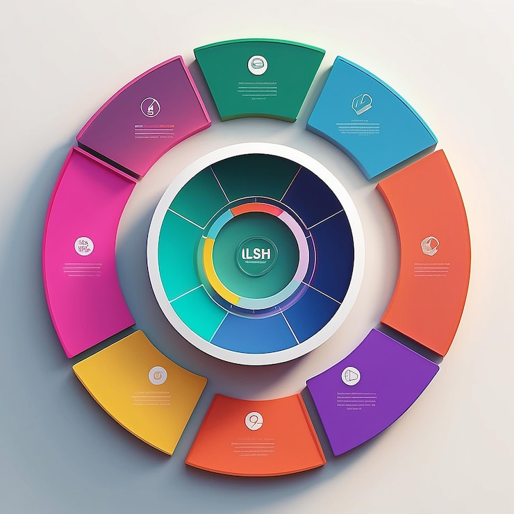 Foto infografía de diagrama circular plano